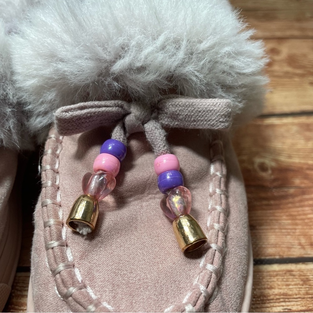 Steve Madden Jhugz Faux Fur Trim Slip-On Slippers Girl's Size 13 Pink Blush - Picture 12 of 13
